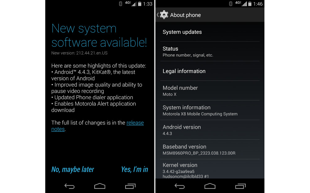 Android 4.4.3 Update for T-Mobile Moto X, Moto E and Moto G