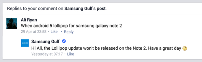 Samsung Galaxy Note II podría no recibir Lollipop 1
