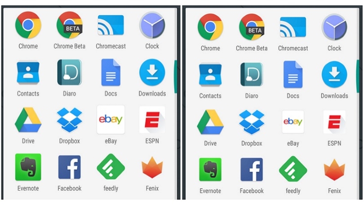 Android Marshmallow receives a small update that increases or decreases the size of the icons for a same size